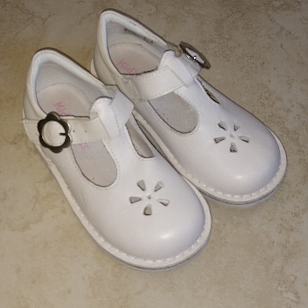 Kid Express Girls White Leather Mary Jane Size 11